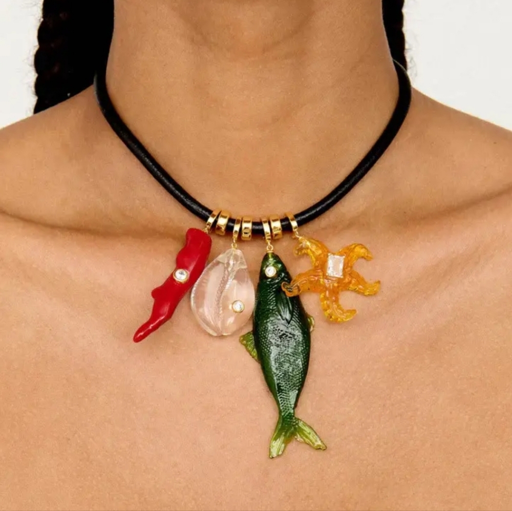 Colorful Fish Pendant Necklace - Picture 2 of 4